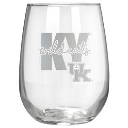 Great American Products - Kentucky Wildcats Etched 17oz. City Stemless Wine Glass - Multicolor