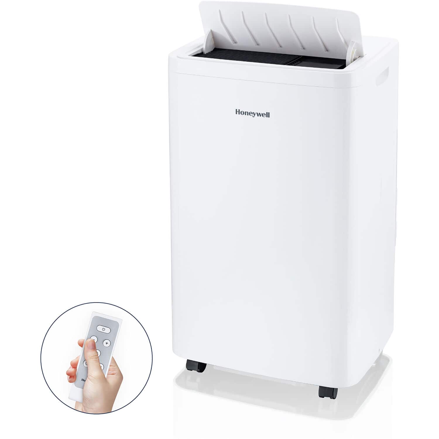 Front. Honeywell - 700 Sq. Ft. Portable Air Conditioner with Dehumidifier - White.