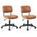 Front. Costway - 2PCS PU Leather Office Chair Adjustable Swivel Task Chair with Backrest - Orange.