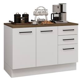 Madesa - Coffee Bar Cabinet with 2 Doors and 3 Drawers Unit for Organizing Coffee Makers, Supplies, and Snacks – - White