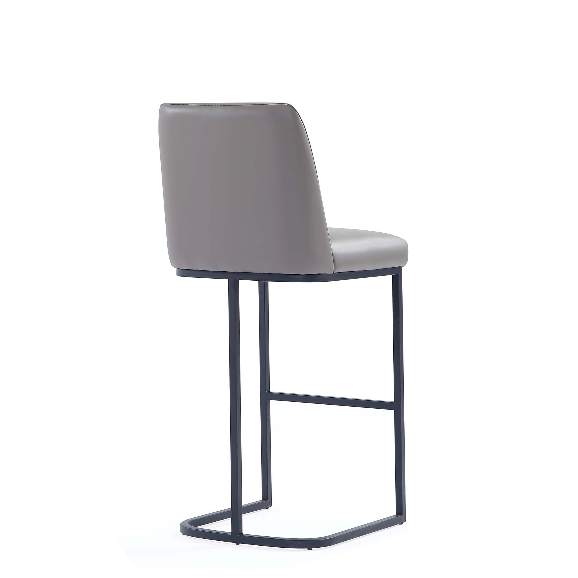 Alt View 4. Manhattan Comfort - Serena Modern Metal Upholstered Barstool - Set of 3 - Taupe.