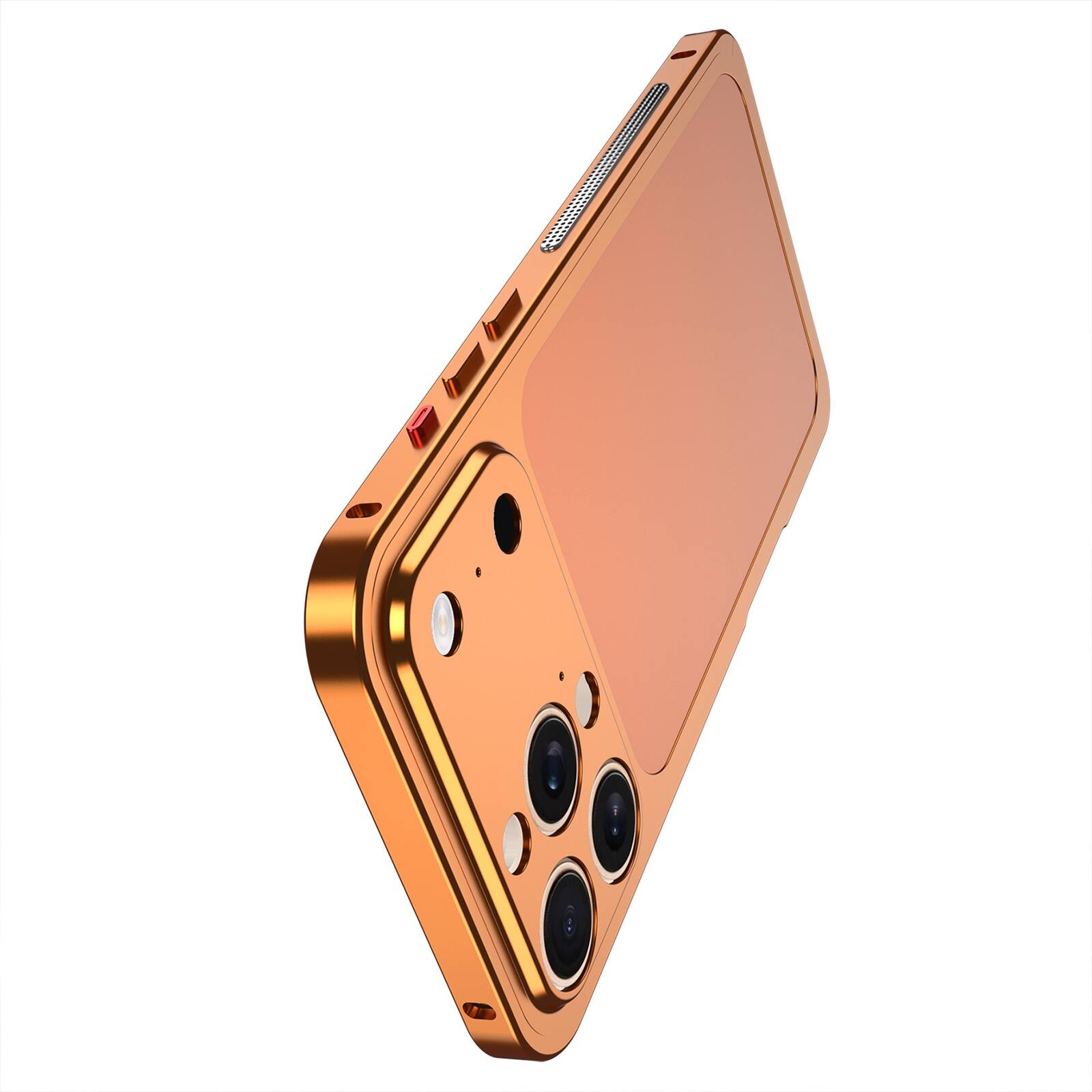 Alt View 6. UUCOVER - For Apple iPhone 16 Pro Max Case Transform to 17 Pro Max Look, Metal Frame + Matte Back Panel Locking Buckle Phone Cover - Silver.
