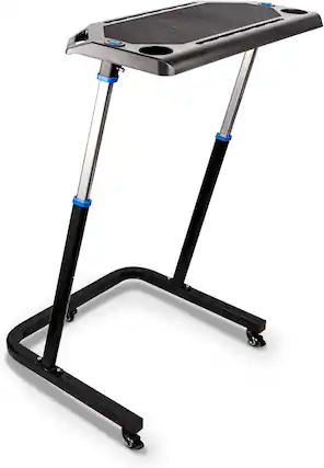 Front. Alpcour - Alpcour Adjustable Bike Trainer Fitness Desk - Non-Slip Surface, Gadget Slots, and Lockable Wheels - Black.