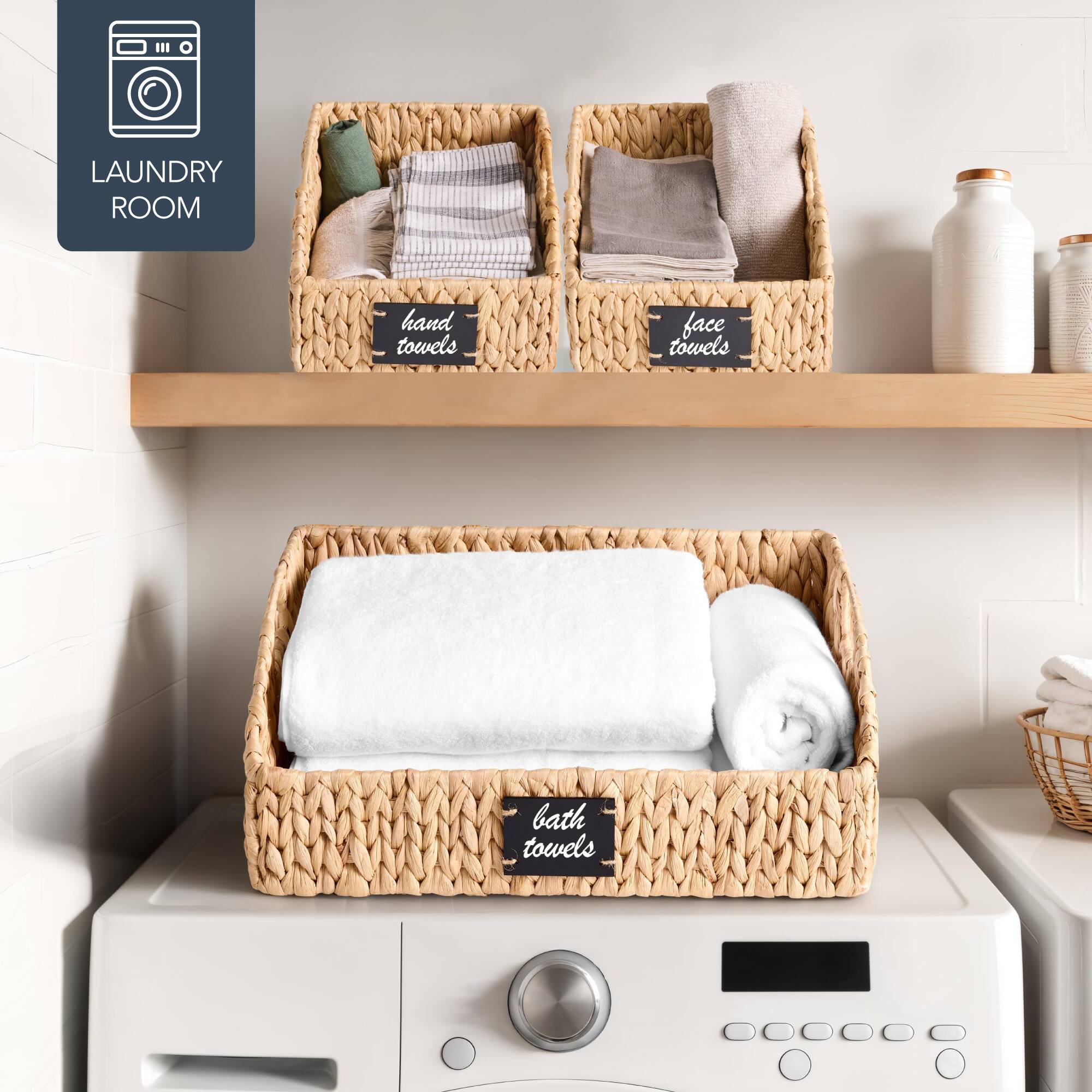 LAUNDRY ROOM

- hand towels
- face towels
- bath towels