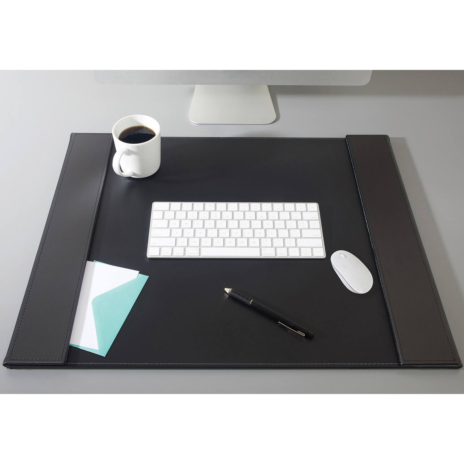 Left. Artistic - Leatherette Desk Pad with Fold-out Side Rails for Professionals, 24" x 19".