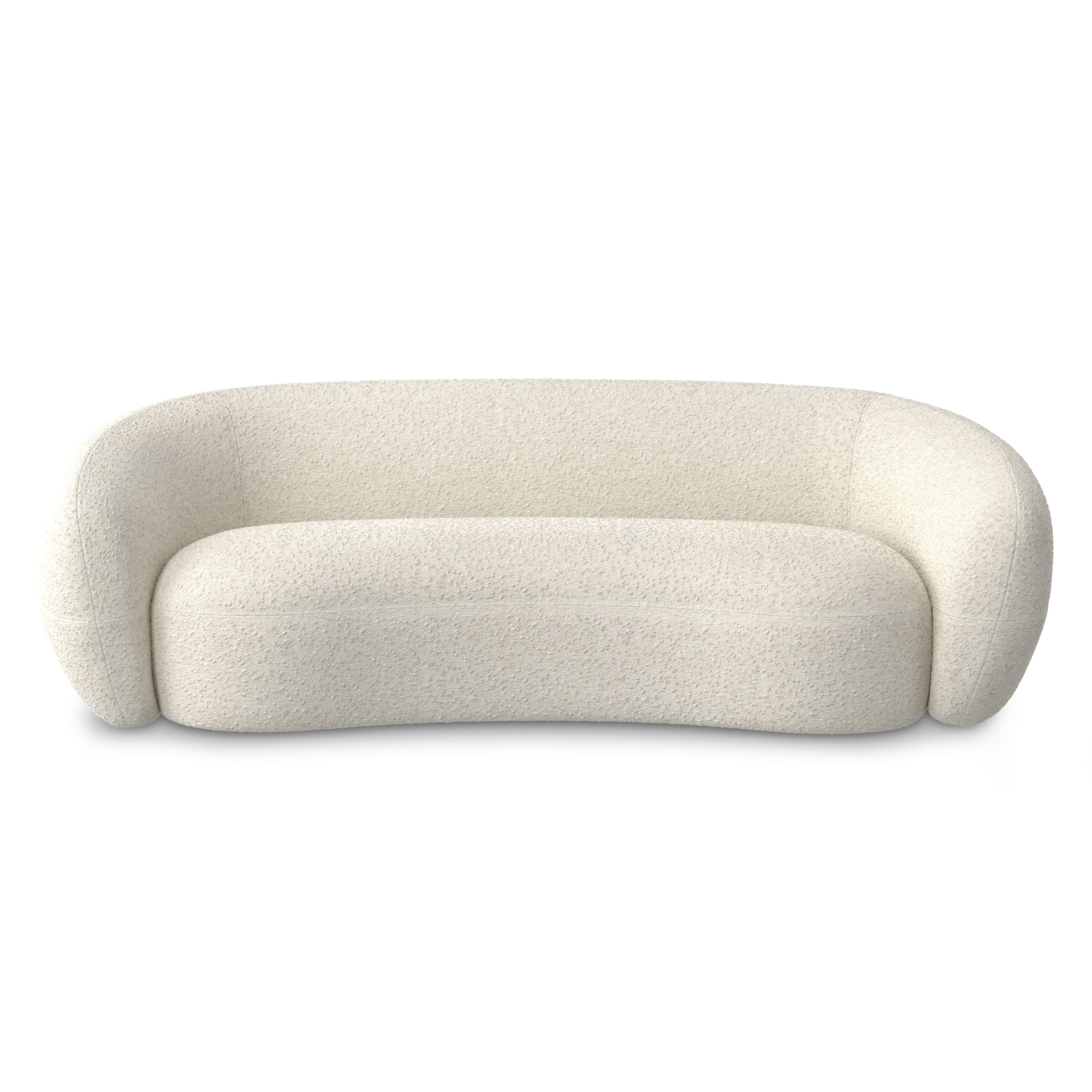 Photos - Sofa Simpli Home  Sherri 89 inch Wide Contemporary  in Vanilla Cream Boucle Performance Fabric - Vanilla Cream 