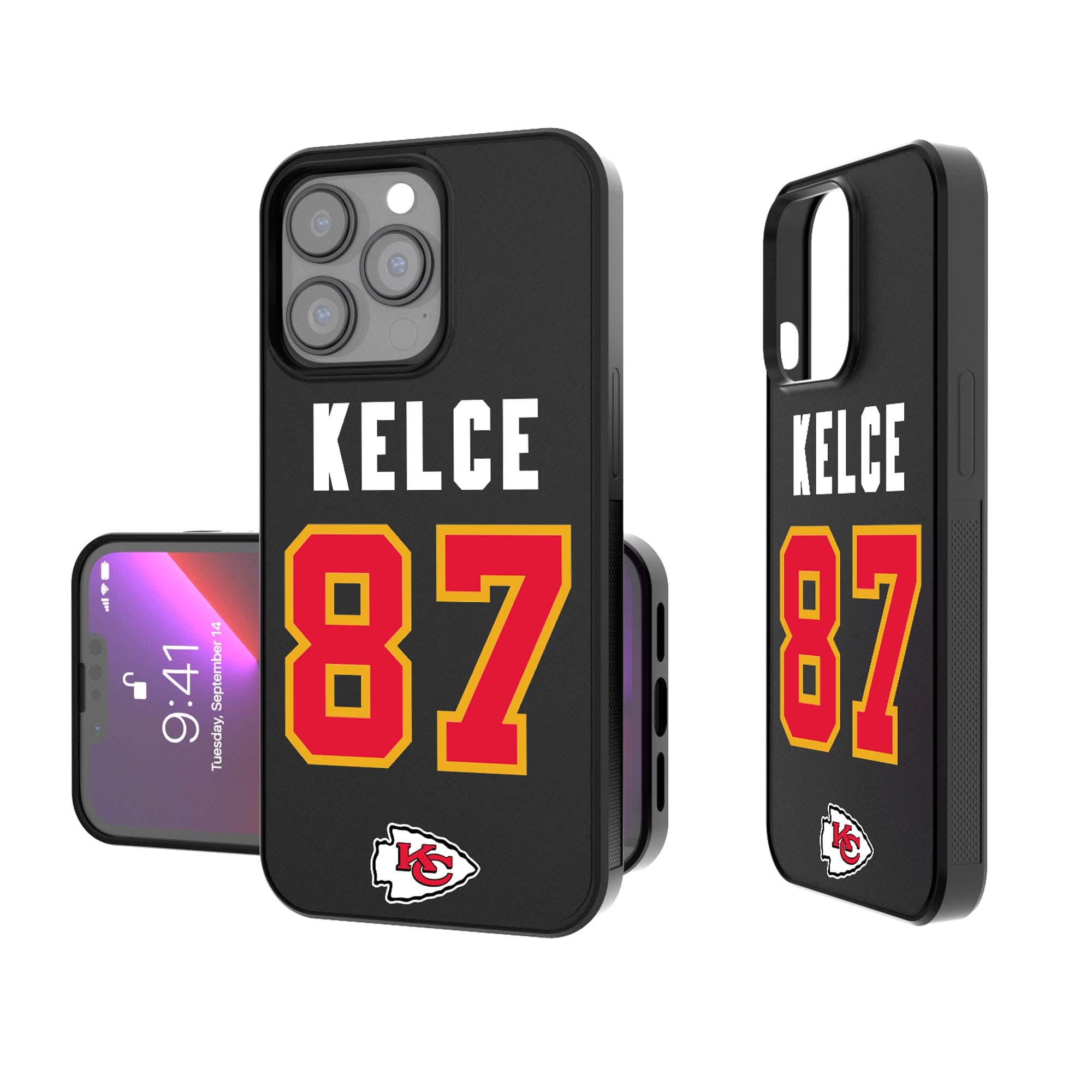 Keyscaper - Travis Kelce Kansas City Chiefs iPhone Bump Case - 15 Pro Max - Black