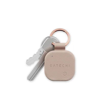 Front. Satechi - FindAll Keychain with Find My - Wireless Rechargeable, Location Tracker, Left-Behind Alerts, Audible Chime - Desert Rose.
