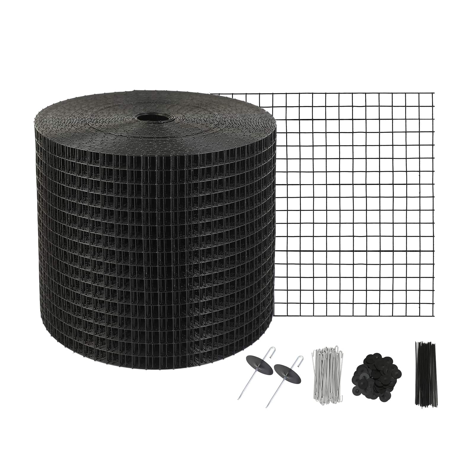 VEVOR - 6 inch x 100ft Solar Panel Bird Guard, Critter Guard Roll Kit with 100pcs Aluminum Alloy Fasteners, Solar Panel Guard - Black