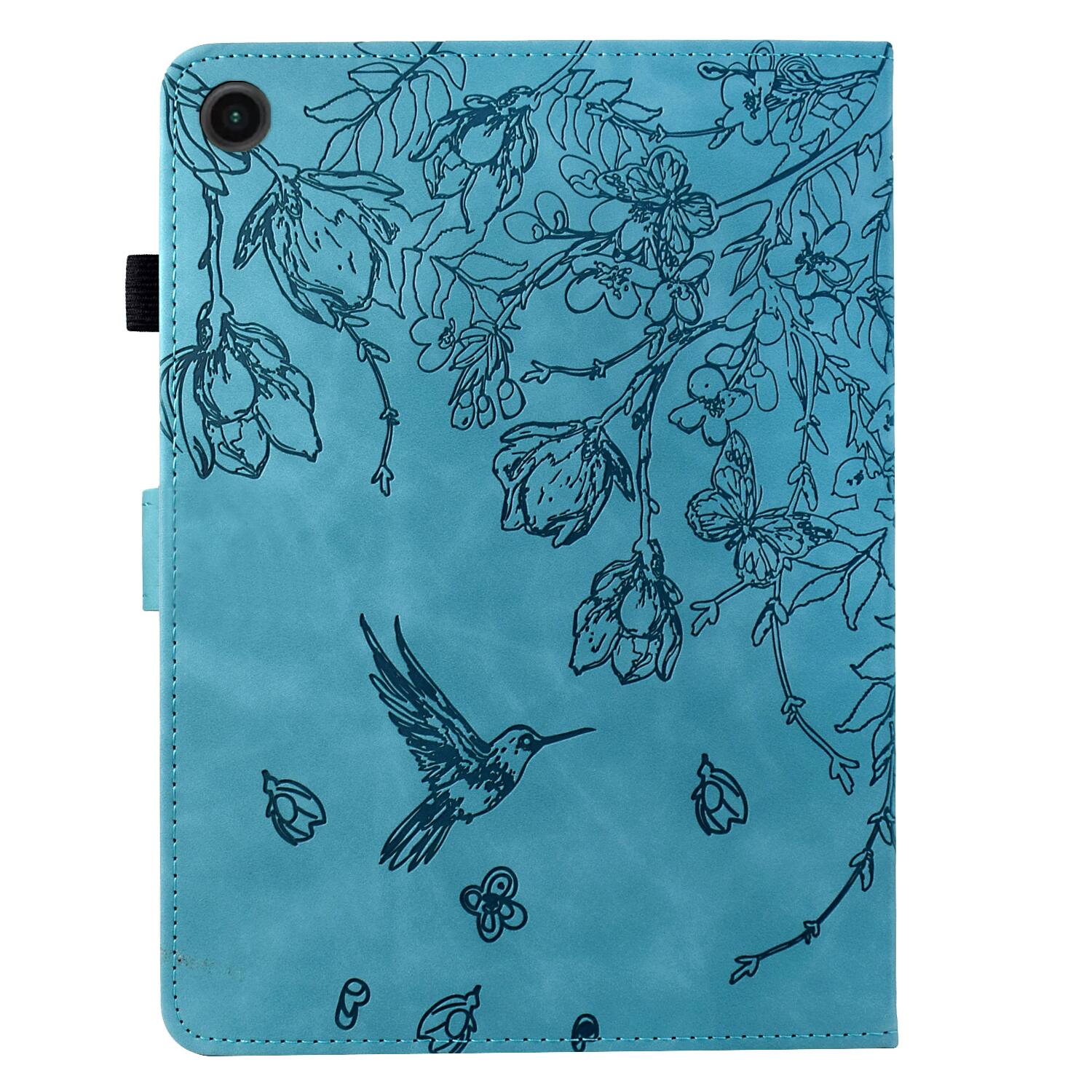 Alt View 4. Dteck - for Samsung Galaxy Tab A9 (SM-X110/X115) 8.7-inch 2023 Embossed Folio Case,PU Leather Flip Stand Cover with Card Slots - Blue.