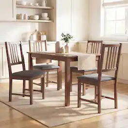 Homcom - of 4 Dining Chairs, Upholstered Dining Room Chairs with Rubberwood Legs for Kitchen - Gray