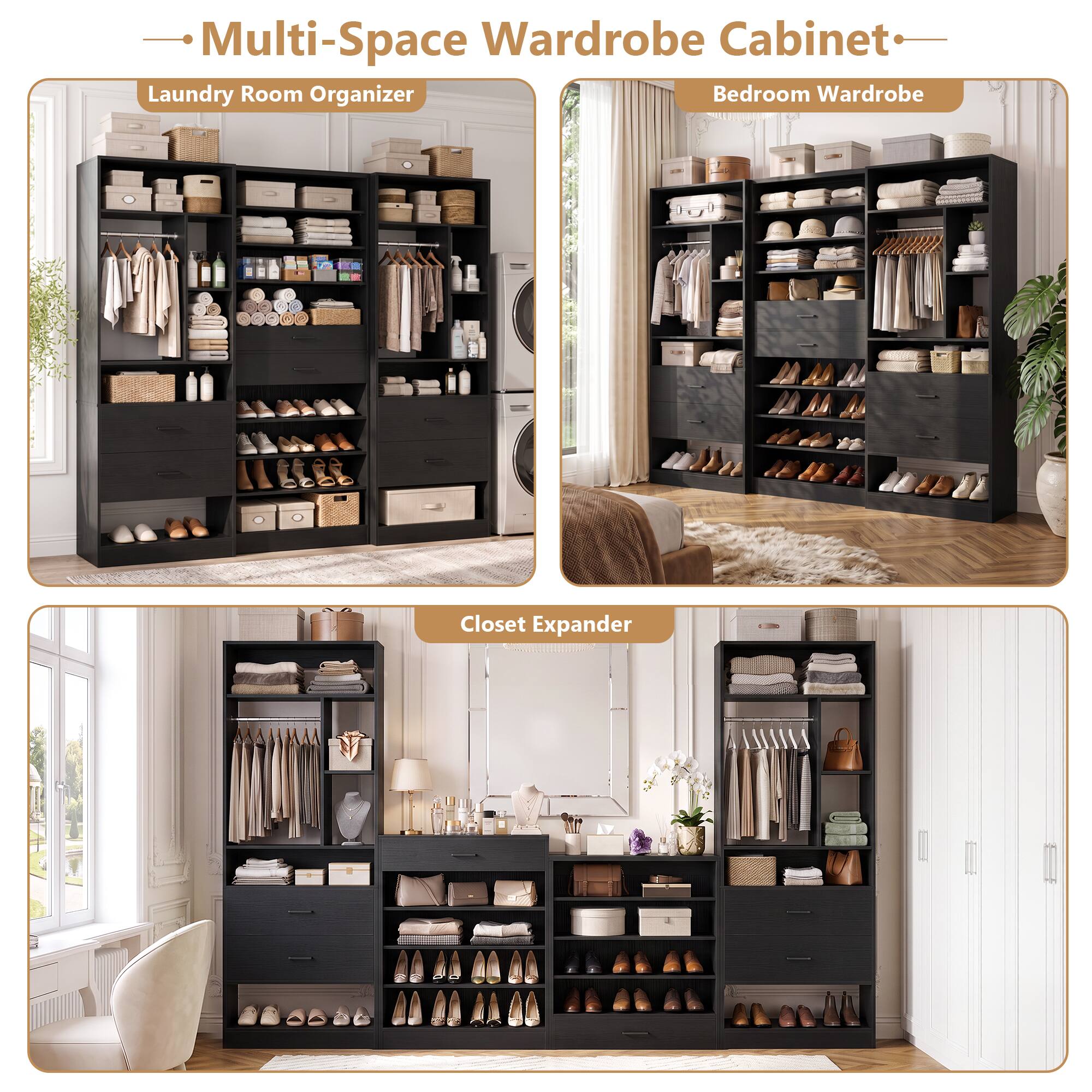 Multi-Space Wardrobe Cabinet

Laundry Room Organizer

Bedroom Wardrobe

Closet Expander