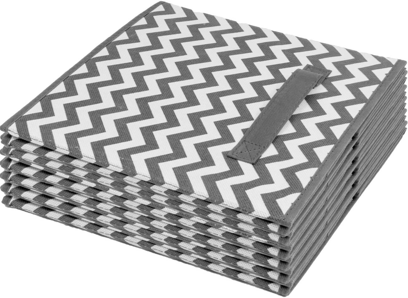 Alt View 5. Sorbus - Sorbus Foldable Storage Cubes - 6 Fabric Baskets for Organizing Pantry, Closet, Shelf, Nursery, Playroom, Toy Box, Cubby - Gray Chevron.