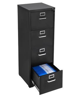 Glintex - 4 Drawer File Cabinet with Lock Metal Vertical Filing Storage for Home Office Legal A4 Letter File Organization