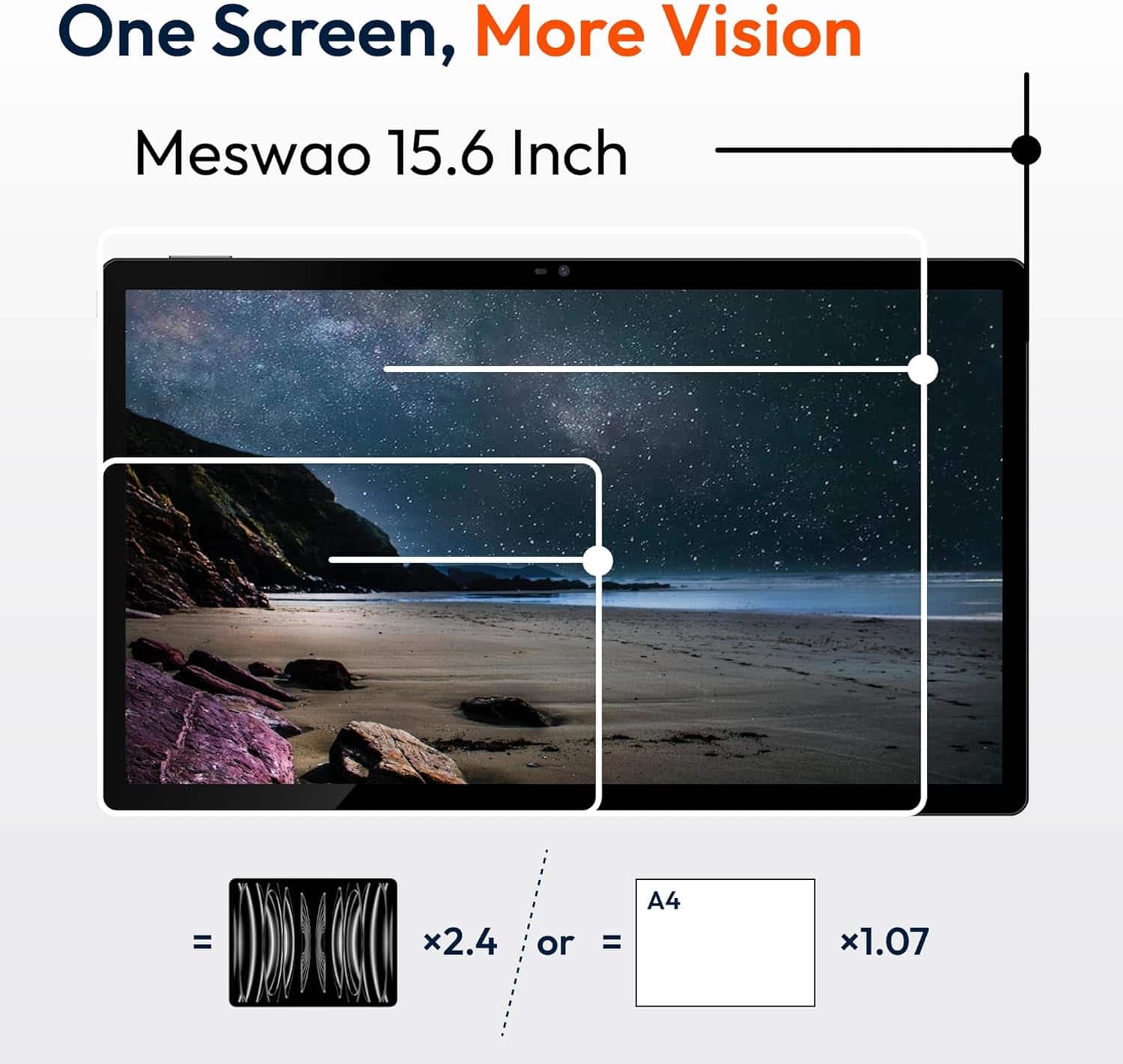 MESWAO 15.6 Inch Android 16 Large Tablet, FHD IPS Display for