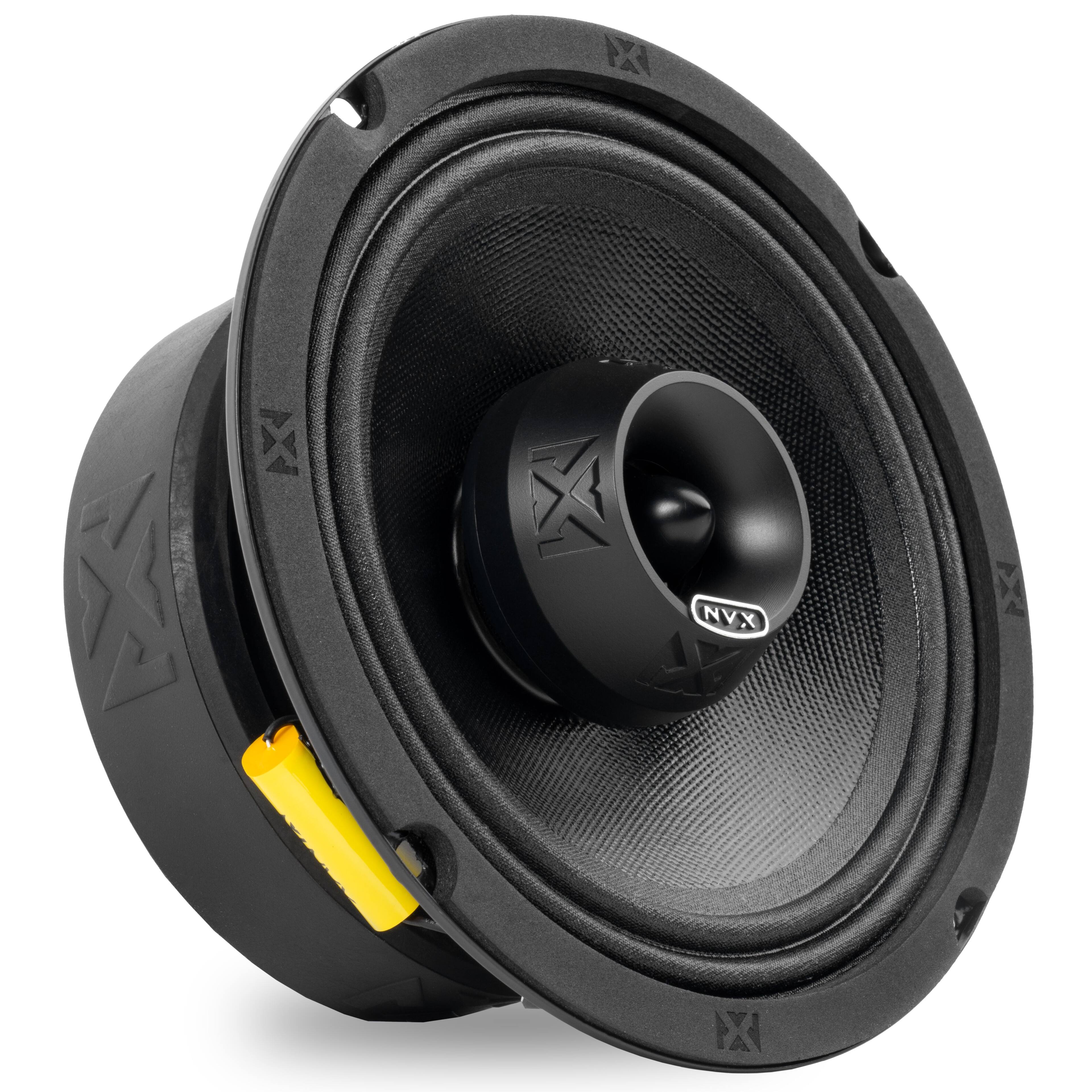 Front. NVX - VPRO65 (Sold Individually) 225W RMS 6.5in V-Series Pro 2-Way Water Resistant Coaxial Loudspeaker with Bullet Tweeter.