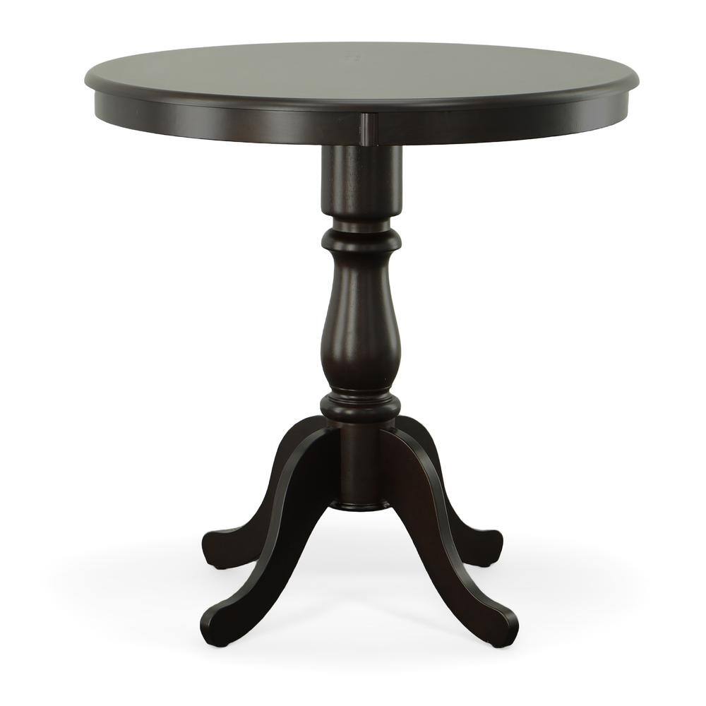 Angle. Carolina Chair & Table - Fairview 36" Round Pedestal Bar Table - Espresso - Espresso.