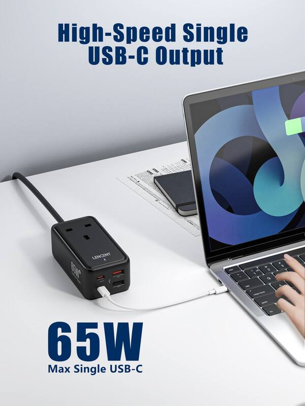 High-Speed Single USB-C Output

LENCENT JIGB

1 2 1 Q lab -

. 3 A

65W Max Single USB-C