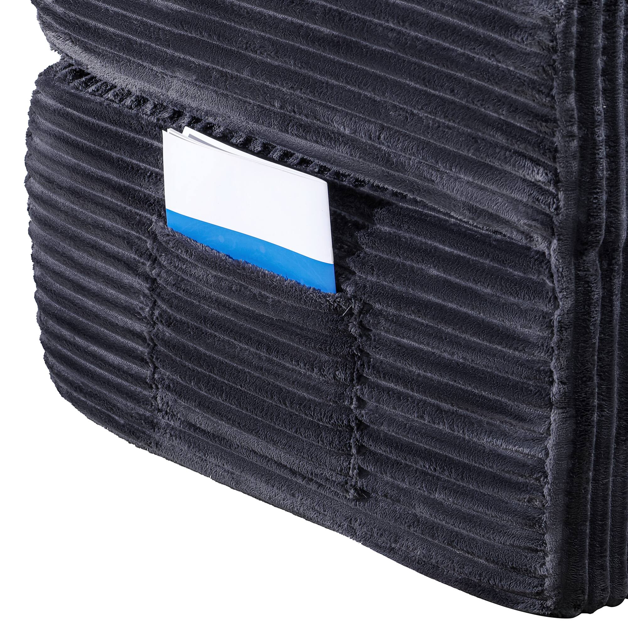 Alt View 5. GOODSILO - Convertible Teddy Fabric Folding Sofa Bed - Multi-Functional Floor Sleeper Futon for Compact Living Spaces - Grey.