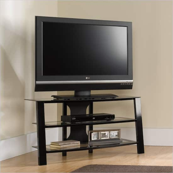 Sauder Mirage 40 Studio Edge Panel Tv Stand In Black Black