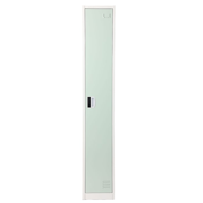 Left. AdirOffice - Storage Locker 629-Series 72" H 1-Tier Steel 2-Shelf Locker with Digital Lock - Misty Green.