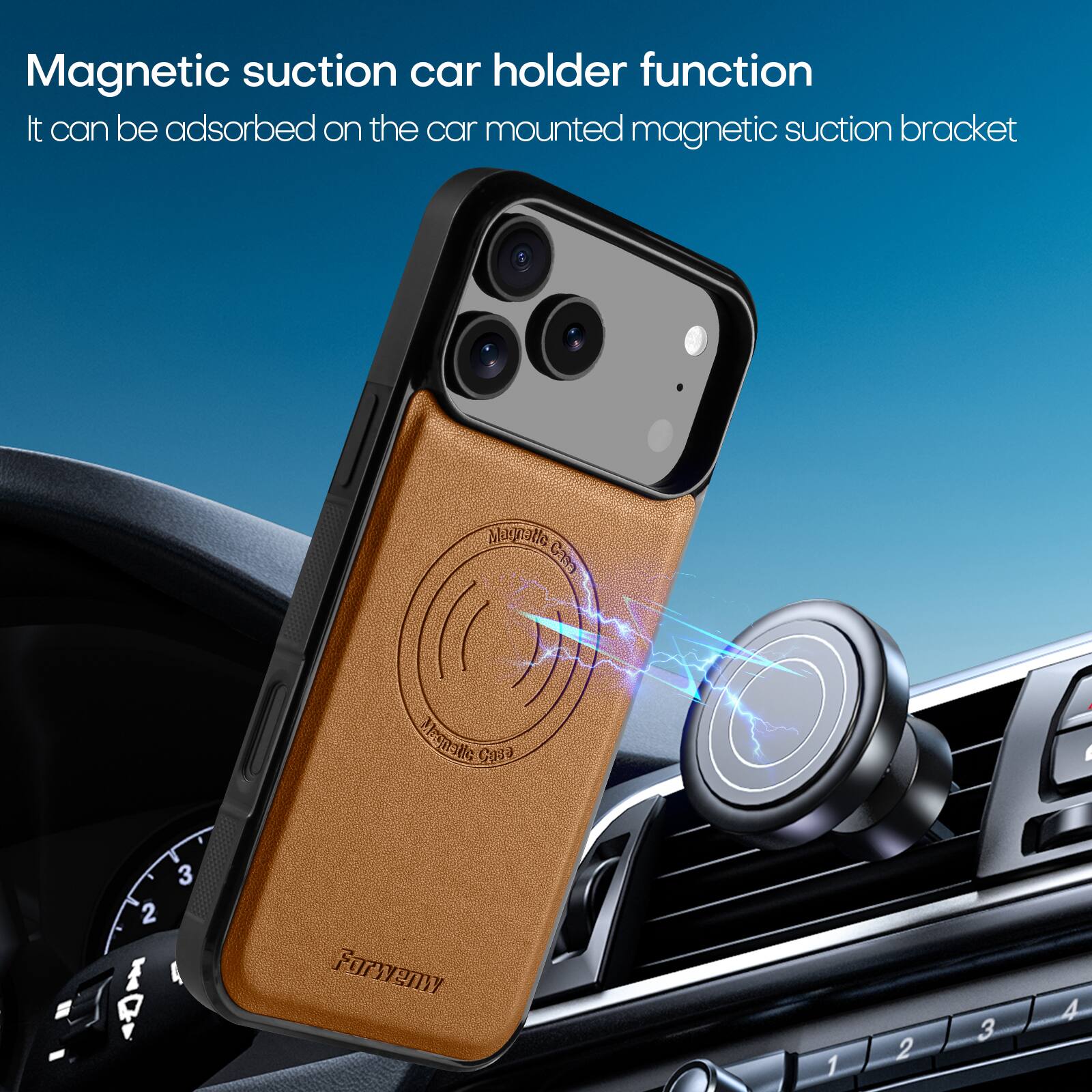 Magnetic suction car holder function  
It can be adsorbed on the car mounted magnetic suction bracket