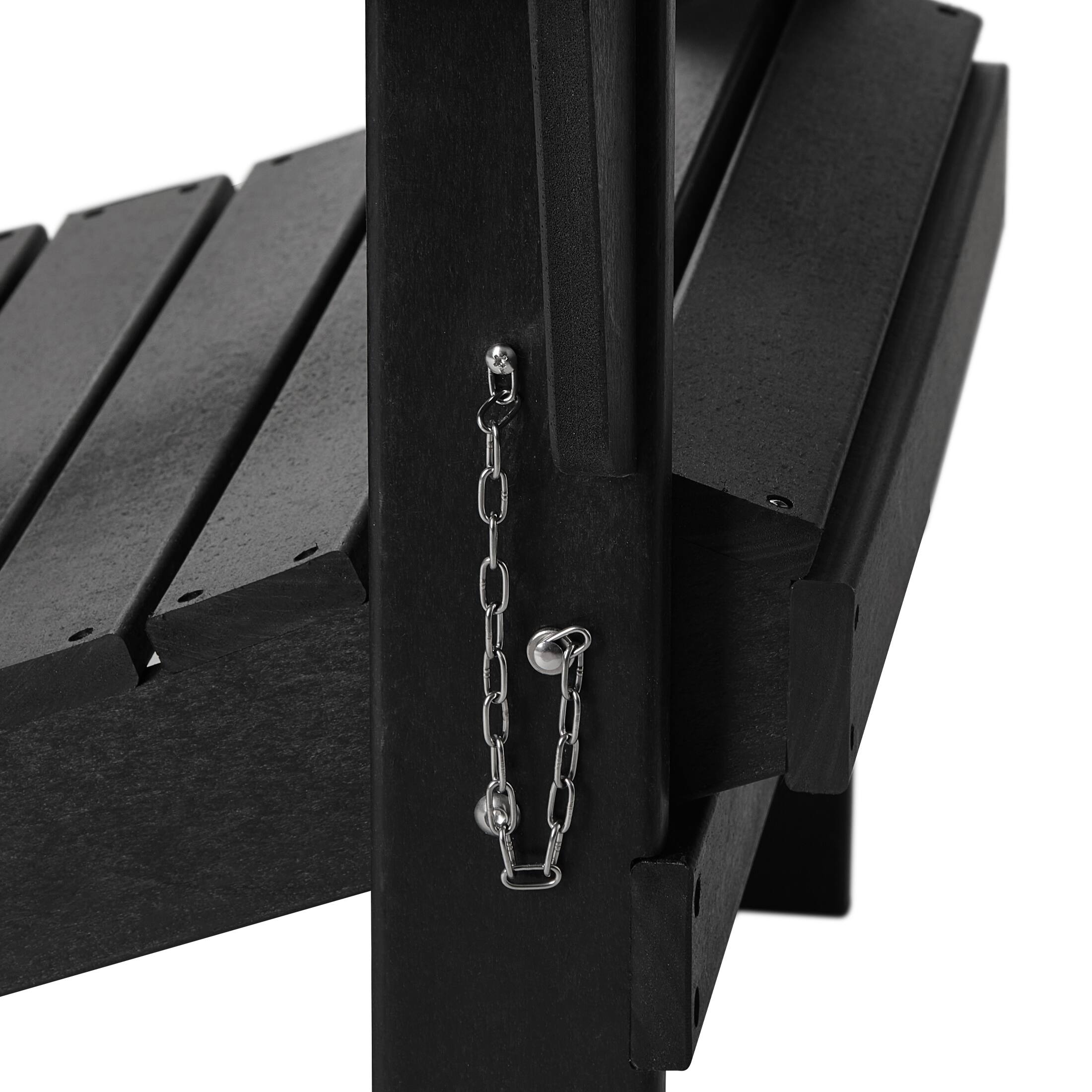 Alt View 6. WestinTrends - WestinTrends Malibu Outdoor HDPE Folding Poly Adirondack Chairs (Set of 2) - Black.