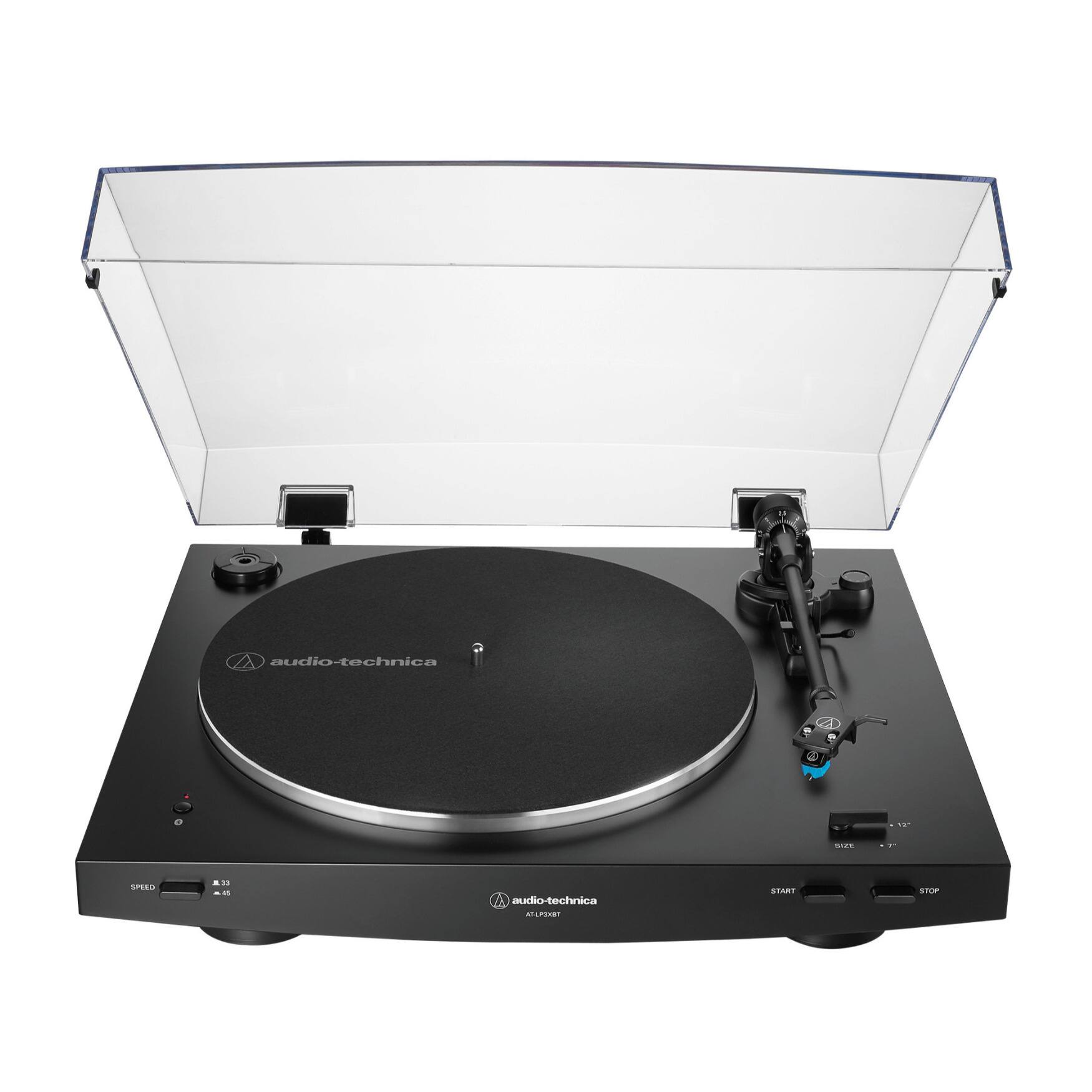 audio-technica AT-LP6T

SPEED
33 45

START STOP

SIZE
7" 12"
