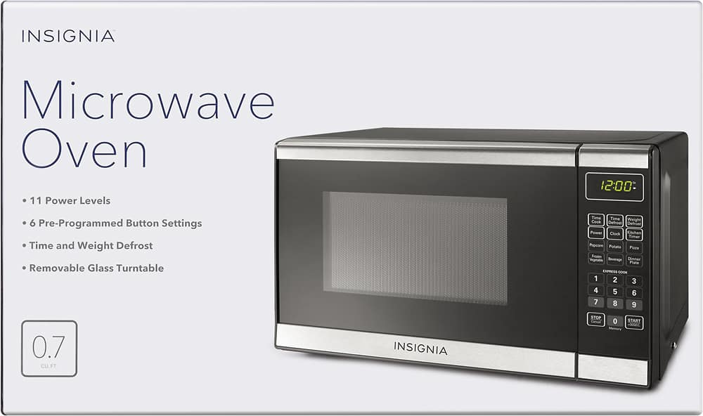 Alt View 1. Insignia™ - 0.7 Cu. Ft. Compact Microwave - Stainless steel.