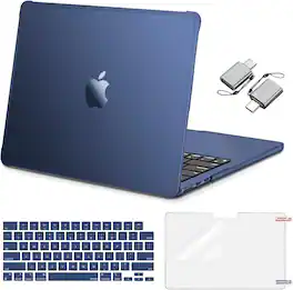 mosiso - Protective Hard Case Set for MacBook Air 13.6 inch M5 M4 M3 M2 2022-2026 with Keyboard Cover&Screen Protector&Type C - Midnight Clear