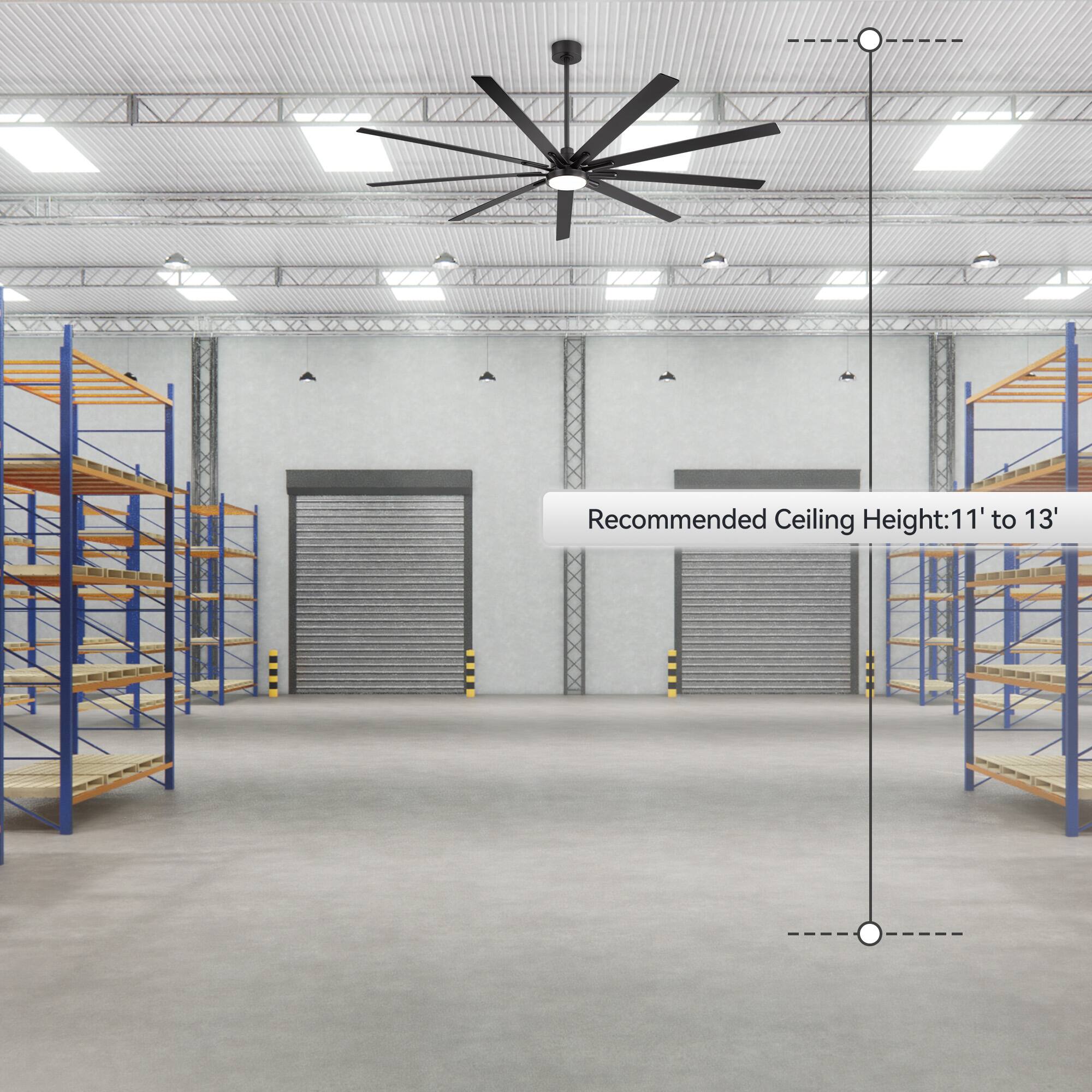 Recommended Ceiling Height: 11' to 13'