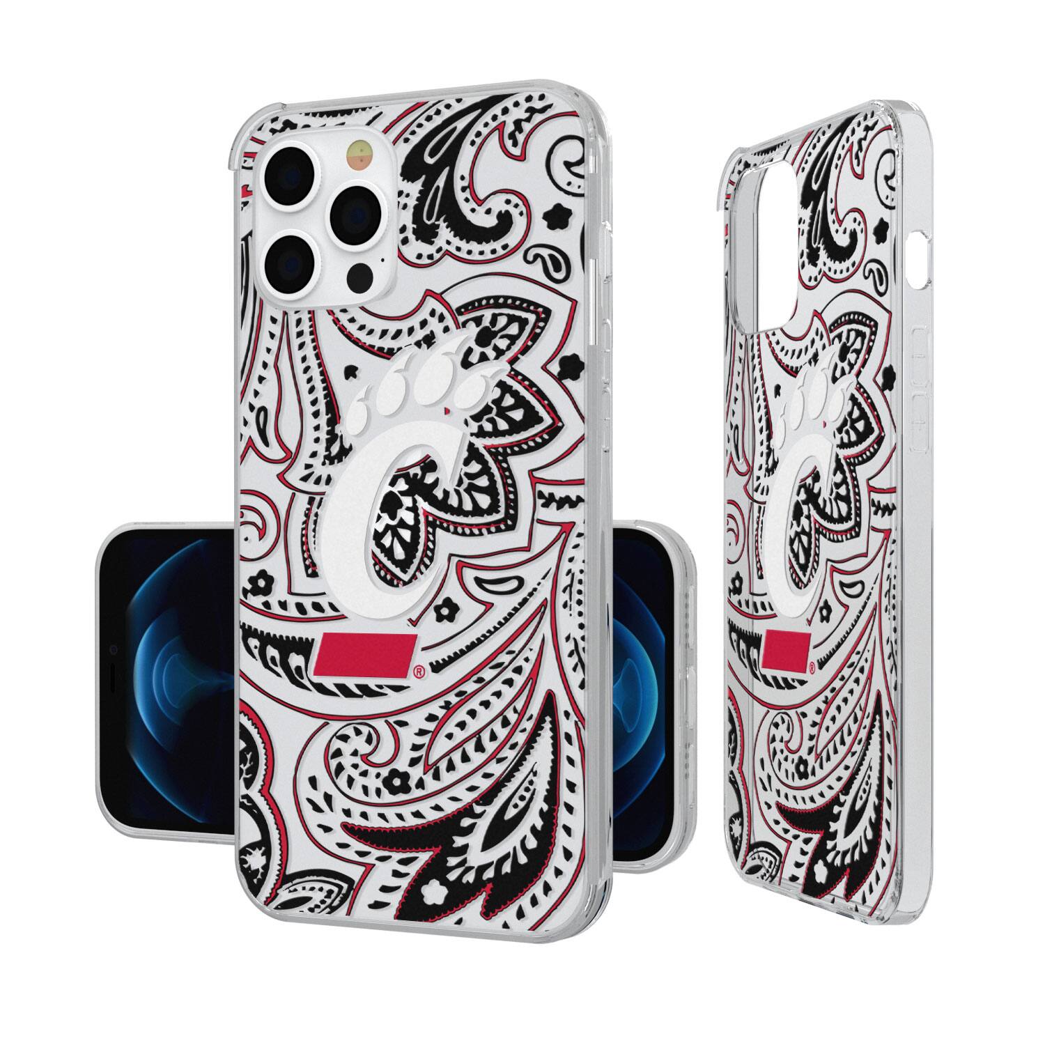 Front. Keyscaper - Cincinnati Bearcats iPhone Paisley Design Clear Case - 14 - Multicolor.