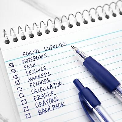 SCHOOL SUPPLIES  
- NOTEBOOKS  
- PENS  
- PENCILS  
- MARKERS  
- FOLDERS  
- CALCULATOR  
- ERASER  
- CRAYONS  
- BACKPACK