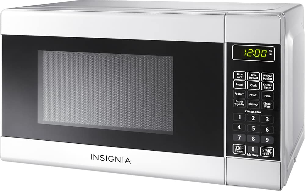 Left. Insignia™ - 0.7 Cu. Ft. Compact Microwave - White.