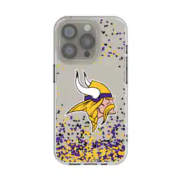 Keyscaper - NFL - Minnesota Vikings iPhone Clear Case with Confetti Design - 15 - Multicolor