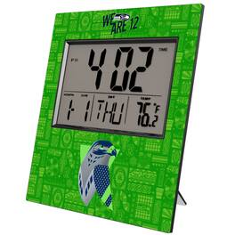 Keyscaper - Seattle Seahawks 2024 Illustrated Limited Edition Digital Desk/Wall Clock - Gray