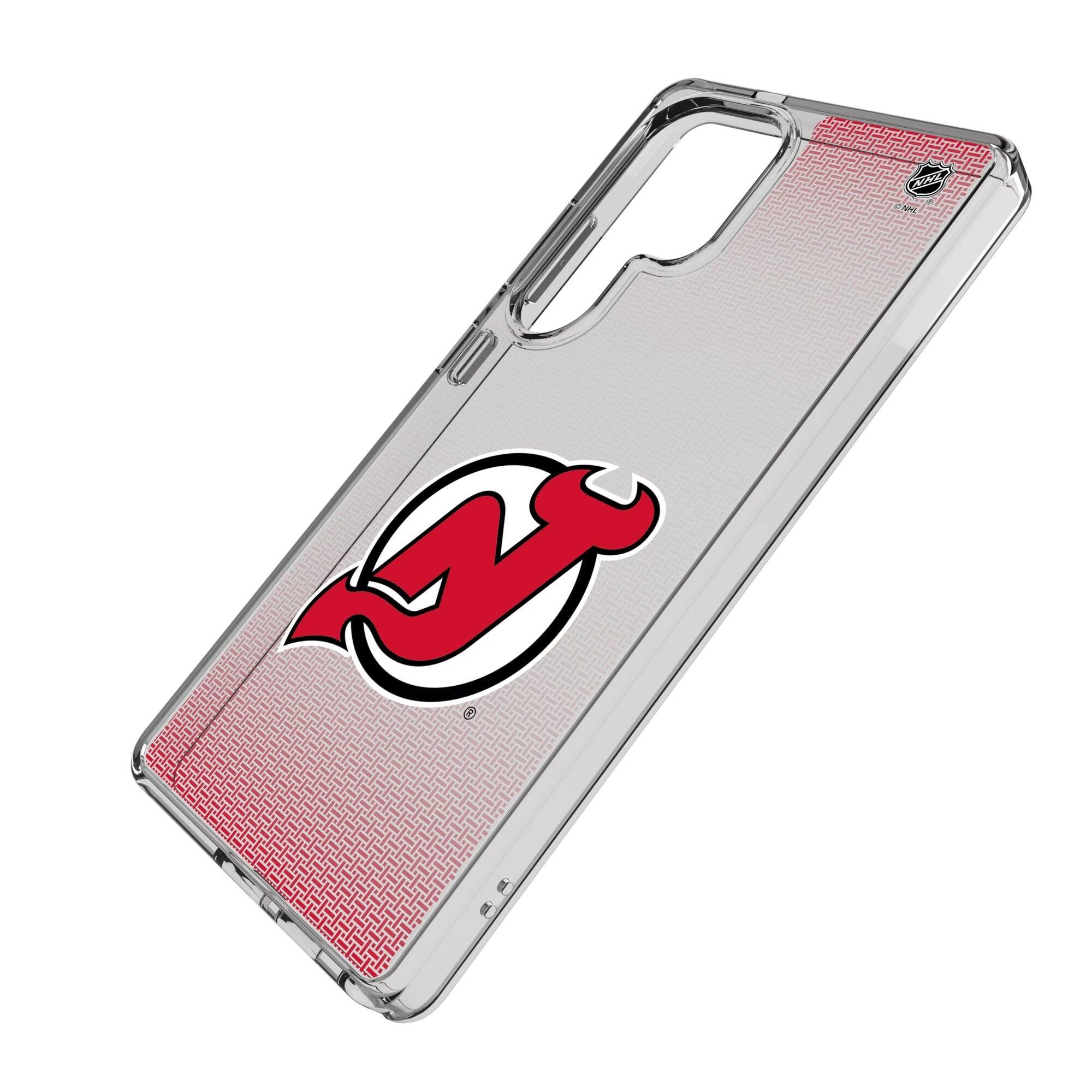 Alt View 1. Keyscaper - New Jersey Devils Linen Logo Galaxy Clear Case - S25 - Multicolor.