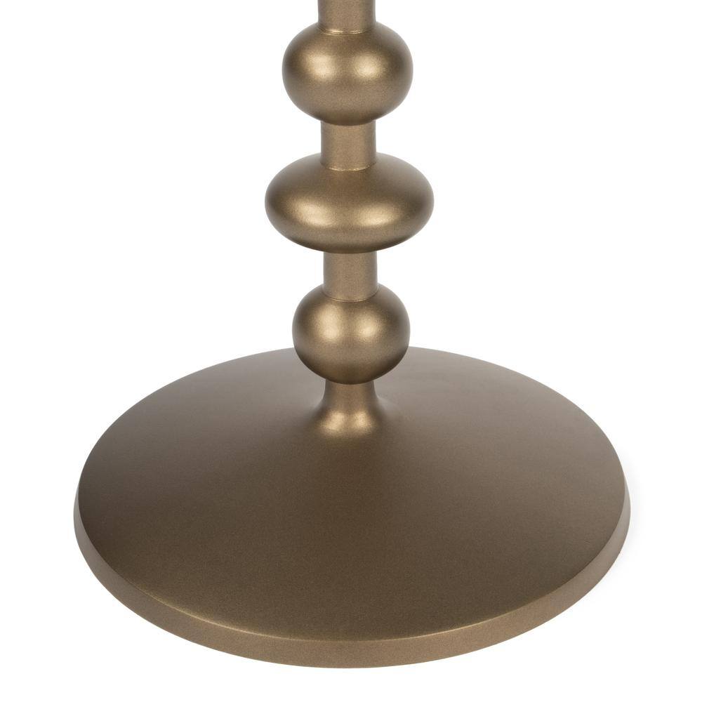 Back. Butler Specialty - Zora Round Pedestal Side Table - Gold.