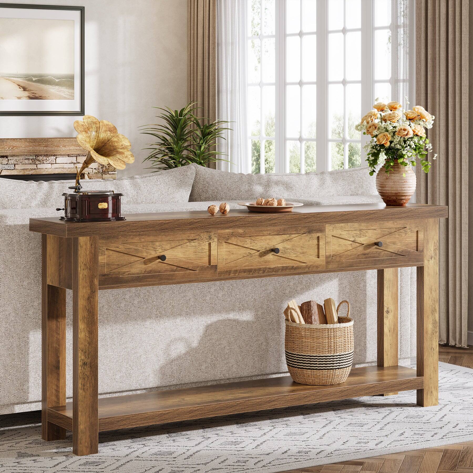 Tribesigns Console Table with Engineered Wood Construction and Space ...