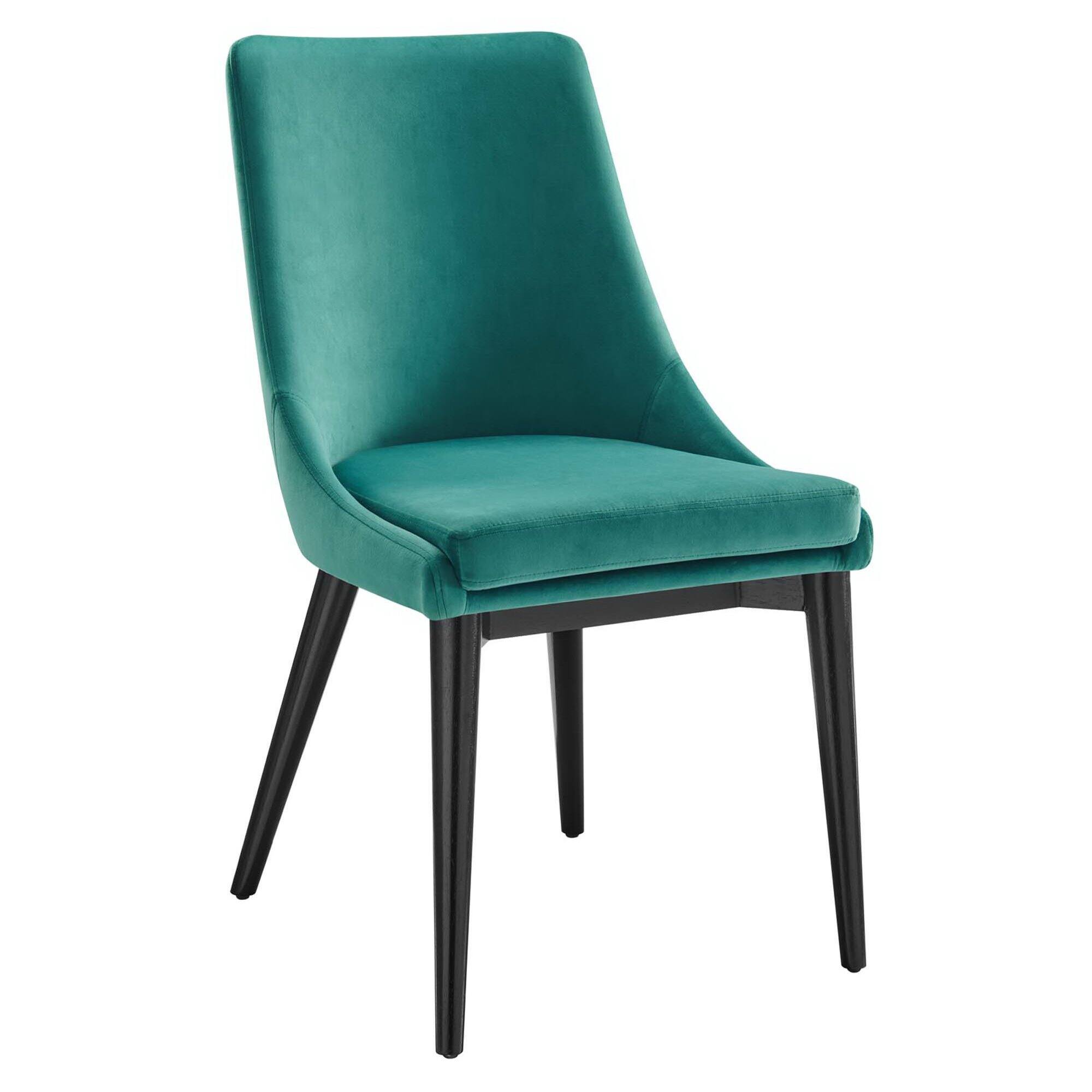 Angle. Modway - Viscount Performance Velvet Dining Chair by Modway - Teal.