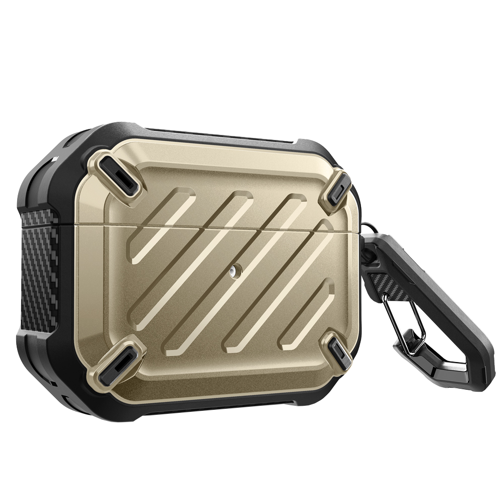 Front. SUPCASE - Apple AirPods Pro 1 & 2 Unicorn Beetle PRO Rugged Case Waterproof Case - Gold.