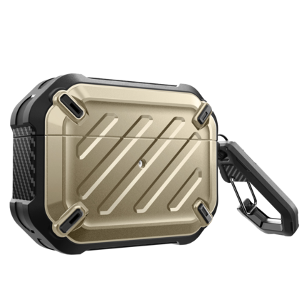 Front. SUPCASE - Apple AirPods Pro 1 & 2 Unicorn Beetle PRO Rugged Case Waterproof Case - Gold.