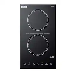 SUMMIT - 12" Wide 115V 2-Burner Radiant Cooktop - Black