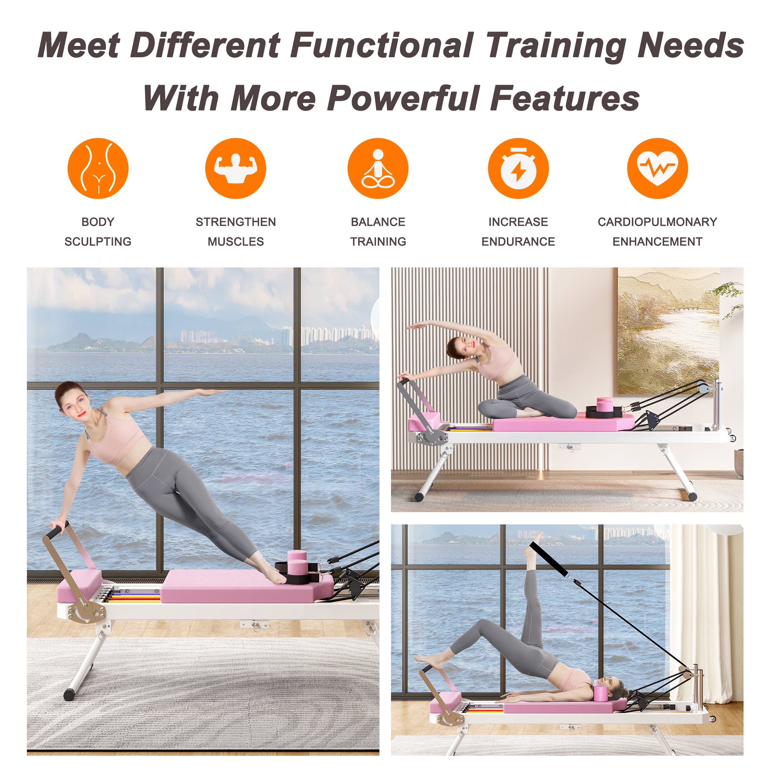 Meet Different Functional Training Needs With More Powerful Features

- BODY SCULPTING
- STRENGTHEN MUSCLES
- BALANCE TRAINING
- INCREASE ENDURANCE
- CARDIOPULMONARY ENHANCEMENT