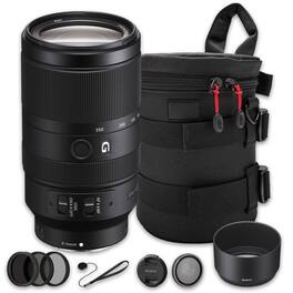 Bundle - Sony - E 70-350mm f/4.5-6.3 G OSS Lens (SEL70350G) + Filter Kit + Case + Cap Keeper - Black