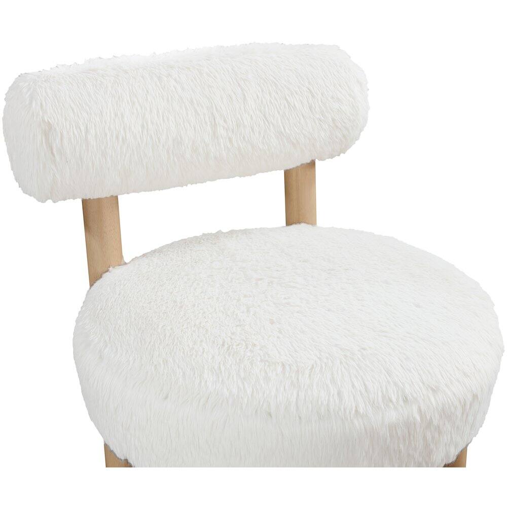 Alt View 3. Meridian Furniture - Ambre Cream Vegan Shearling Fabric Upholstered Accent Chair - Brown.