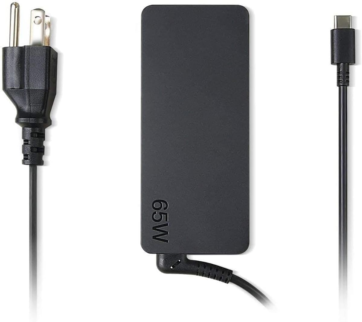 Left. Lenovo - USB-C Fast Charger and AC Power Adapter for Laptops, Tablets and Phones - Black.