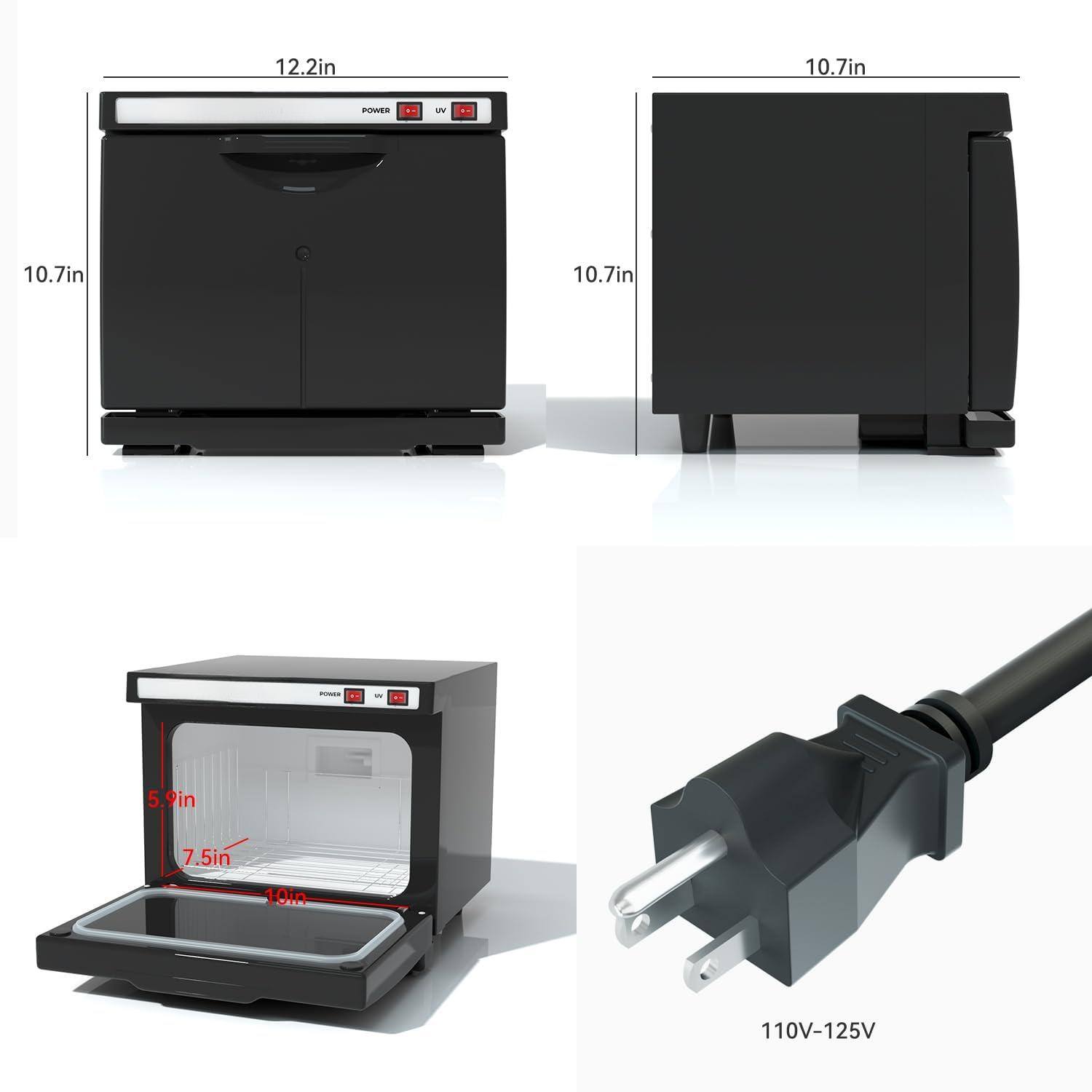 12.2in  
10.7in  
10.7in  
5.9in  
7.5in  
10in  
110V-125V