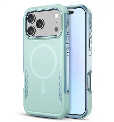 Front. baseline - baseline Fortress Series MagSafe Case for Apple iPhone 17 Pro Max - Light Blue - Blue.