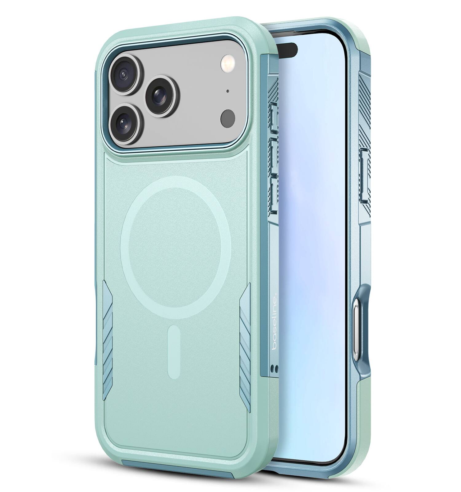 Front. baseline - baseline Fortress Series MagSafe Case for Apple iPhone 17 Pro Max - Light Blue - Blue.